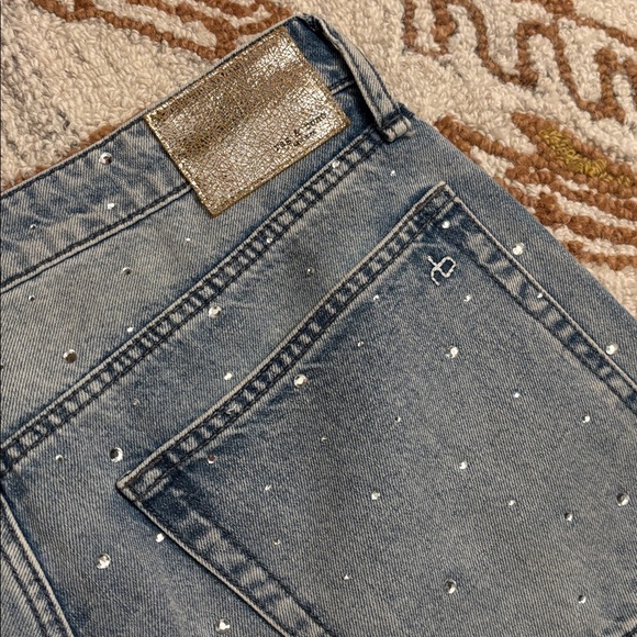 🩵RAG & BONE Logan Mid-Rise Wide Leg Studded Denim - Picture 15 of 16